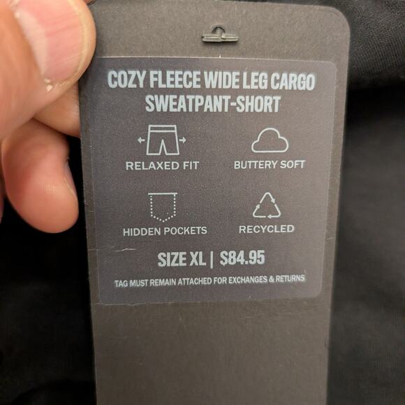 Women's Fabletics Cozy Fleece Wide Leg Cargo Sweatpant Black Size XL - Picture 5 of 7